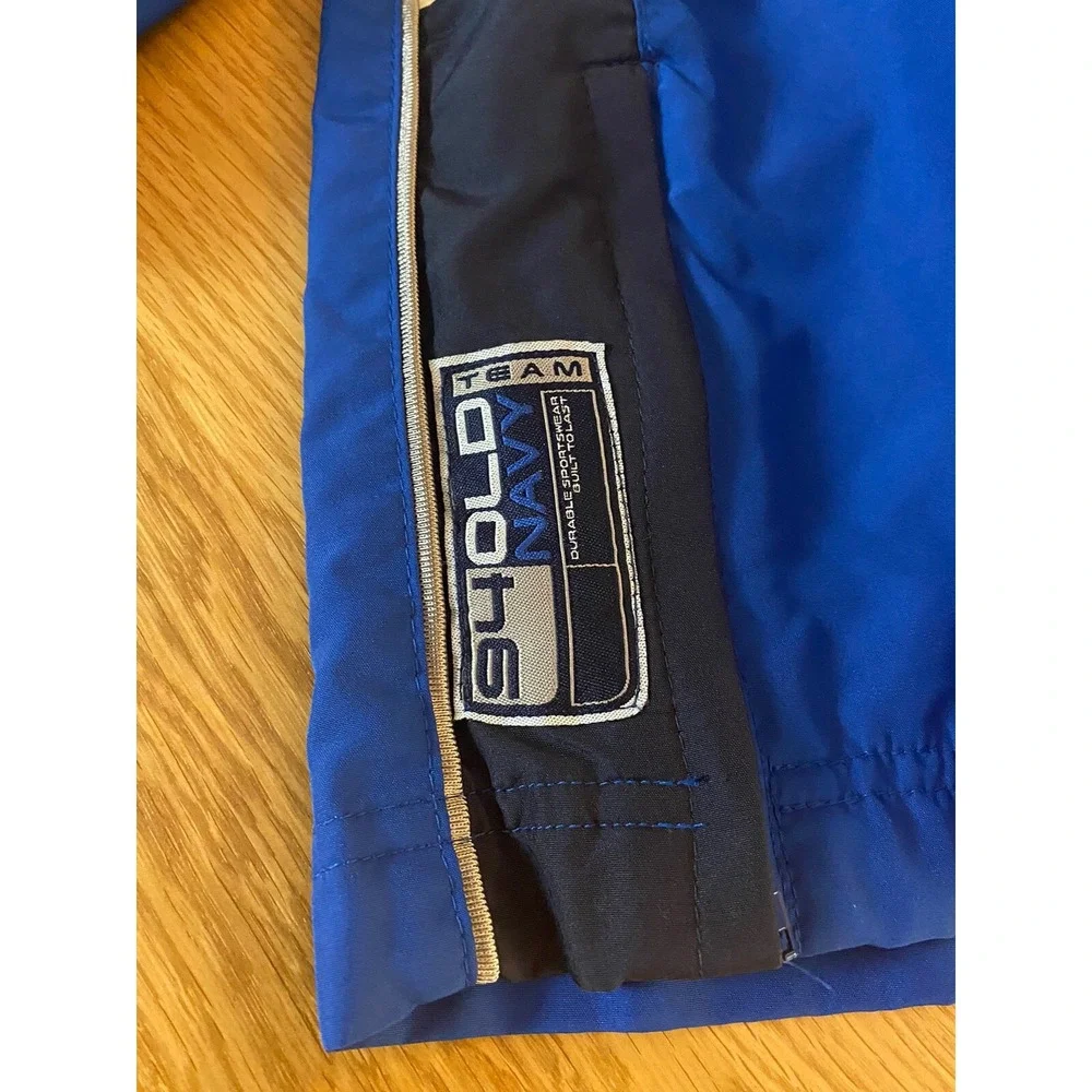 Old Navy Boys SZ LRG Blue White Ankle Zip Pants White Stripe Basketball Pants